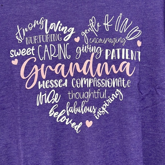 GRANDMA TEE NTW LOVE IN FAITH SZ XL PURPLE - Picture 2 of 3